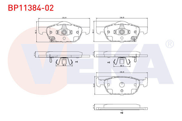Fren Disk Balata Ön Honda Civic HB (FK)(01.2012->)  VEKA BP11384-02