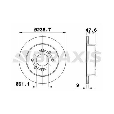 Fren Disk Ayna Arka Sağ ve Sol Honda CRX (EG/EH)(04.1992->)  BRAXIS AE0280