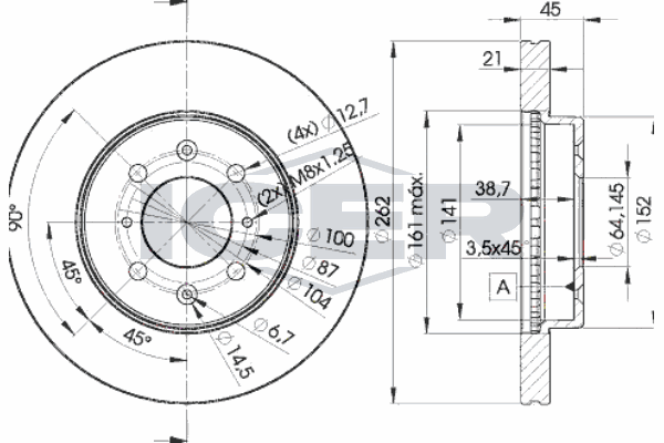 Fren Disk Ayna Ön Sağ ve Sol GOODYEAR 103055