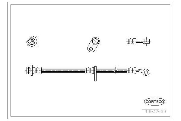 Fren Hortumu Ön Sağ Honda CR-V (RD1/3)(01.1997->)  CORTECO 19032669