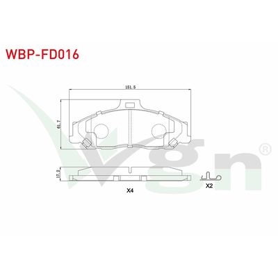 Fren Disk Balata Ön Ford Ranger (EQ)(07.2002->)  WGN WBP-FD016