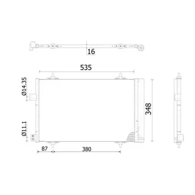 Klima Radyatörü  Peugeot 407 (05.2004->)  MAHLE AC 938 000S