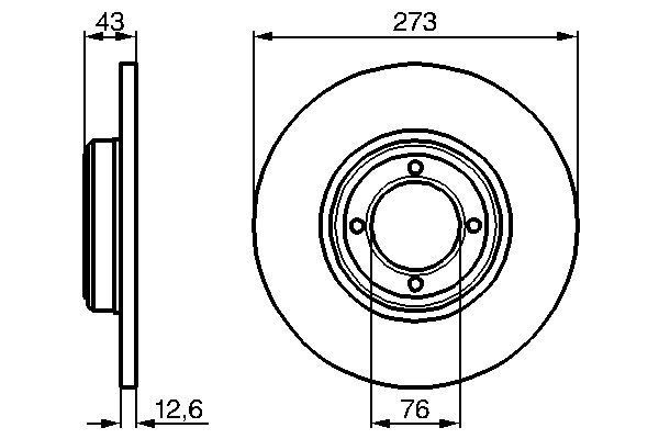 Fren Disk Ayna Ön Sağ ve Sol Peugeot 505 SW/ Familial (03.1982->)  BOSCH 0 986 478 091