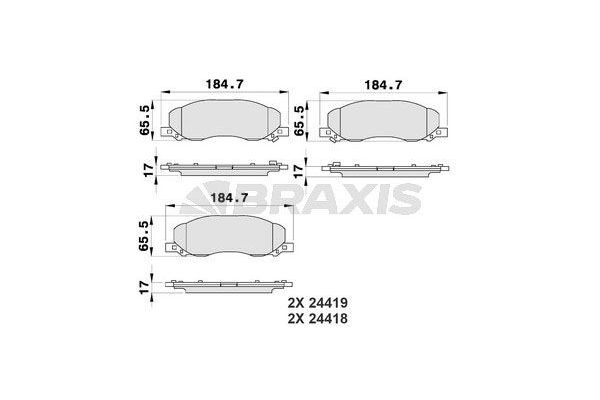 Fren Disk Balata Ön Opel Insignia A (2008->)  BRAXIS AB0186