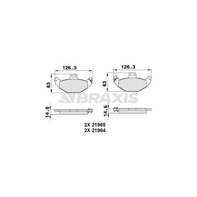 Fren Disk Balata Arka Renault Rapid (F40)(08.1985->)  BRAXIS AA0263