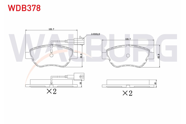 Fren Disk Balata Ön Alfa Romeo MiTo (145)(2008->)  WALBURG WDB378