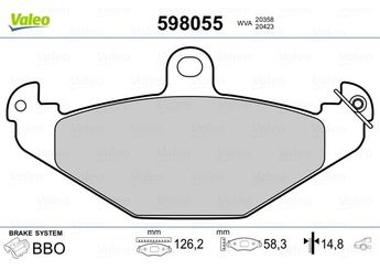 Fren Disk Balata Arka VALEO 598055  7701203726 7701203124 7701203633 4801293 4801664 6025308186 7701203635 7701203969 7701205015 9199059 93181371 93184618
