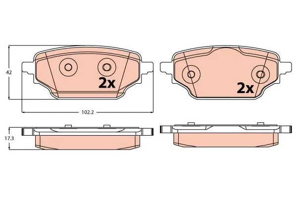 Fren Disk Balata Arka Nissan Townstar Kapalı kasa (01.2022->)  TRW GDB2561