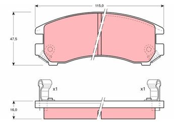 Fren Disk Balata Ön TRW GDB882  4106058A86 5520062811 5520062811000 41060-58A86 55200-62811