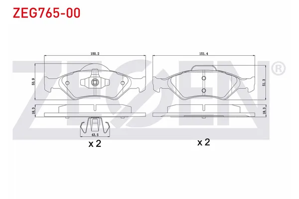 Fren Disk Balata Ön Ford Ka (CCQ)(09.1996->)  ZEGEN ZEG765-00