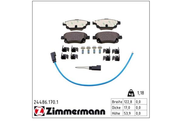 Fren Disk Balata Arka Ford Transit Kombi (TT9)(2006->)  ZIMMERMANN 24486.170.1