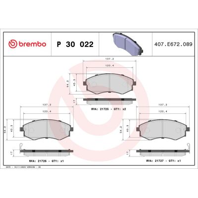 Fren Disk Balata Ön BREMBO P 30 022