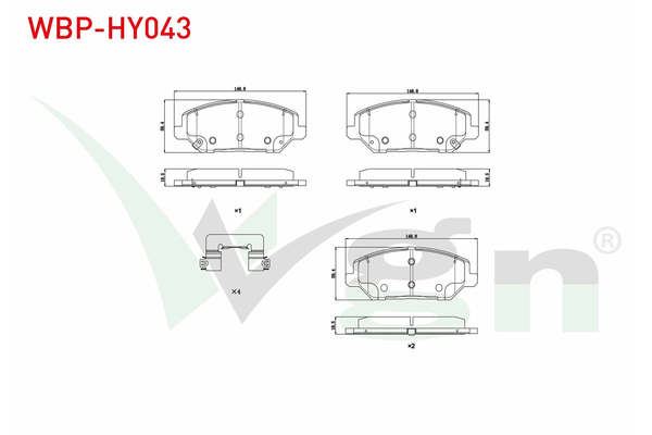 Fren Disk Balata Ön WGN WBP-HY043
