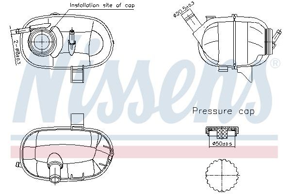Radyatör Yedek Su Deposu  Opel Tigra Twin Top (2004->)  NISSENS 996339