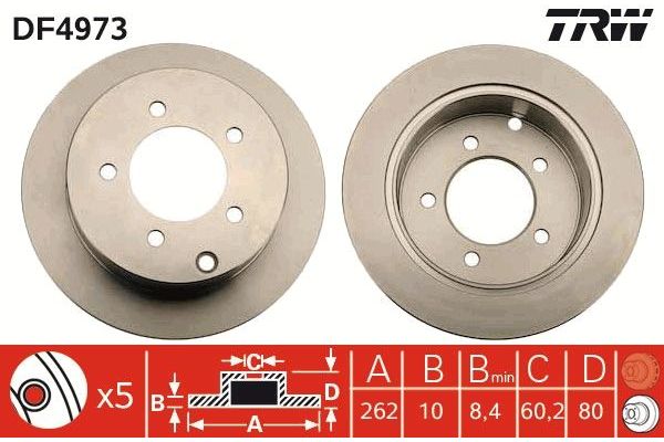 Fren Disk Ayna Arka Sağ ve Sol Mitsubishi Lancer Sportback/ 5 Kapı (CX0)(10.2008->)  MGA 50283
