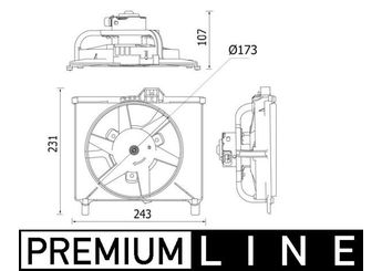 Radyatör Fan ve Motoru  MAHLE CFF 541 000P  9060400 2009423 0002009423 0009060400 12000023 0012000023 A0002009423 A0009060400 A0012000023