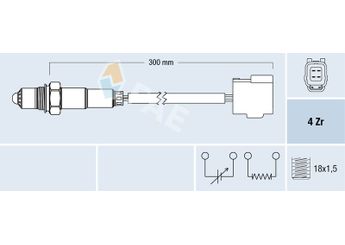 Oksijen (Lambda) Sensörü  FAE 77261  96253547 FS2V18861B FS2V-18-861 B FS8A18861 FS8A-18-861