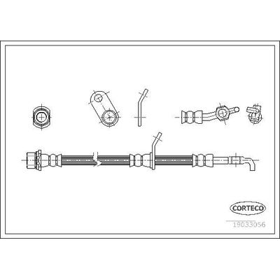 Fren Hortumu Arka Sol Toyota Avensis Combi SW (T22)(1998->)  CORTECO 19033056