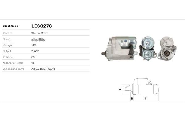 Marş Dinamosu  LUCAS ELEKTRIK LES0278