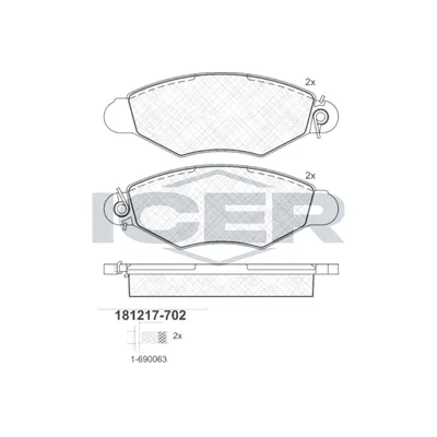 Fren Disk Balata Ön Renault Kangoo (F/KC0)(06.1997->)  OTOZONE FDO1002-R1