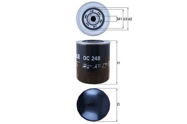 Yağ Filtresi  Fiat Croma (154)(05.1986->)  MAHLE OC 248