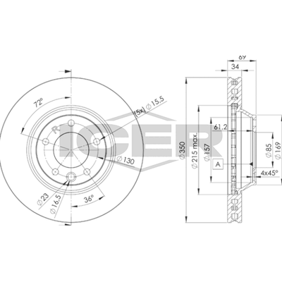 Fren Disk Ayna Ön Sağ Porsche Cayenne (Typ 9PA)(08.2002->)  WALBURG WBD1320