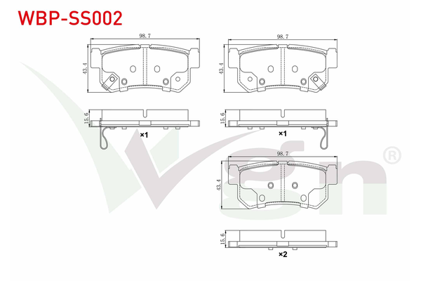 Fren Disk Balata Arka Ssangyong Actyon Sports (2012->)  WGN WBP-SS002
