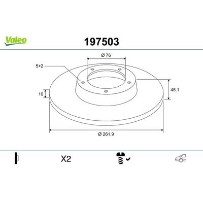 Fren Disk Ayna Arka Sağ ve Sol Hyundai Kona / Kona Elektrik (OS)(2017->)  VALEO 197503