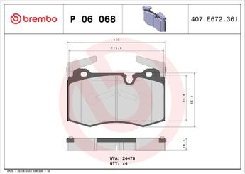 Fren Disk Balata Ön BREMBO P 06 068  34116789157 34116778719 34116784726 6778719 6784726