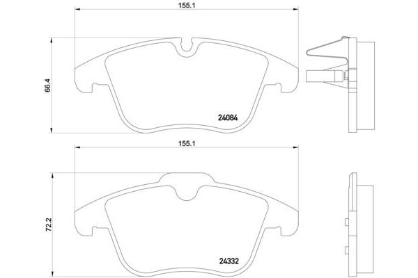 Fren Disk Balata Ön Citroen C5 4 Kapı (04.2008->)  BREMBO P 61 106