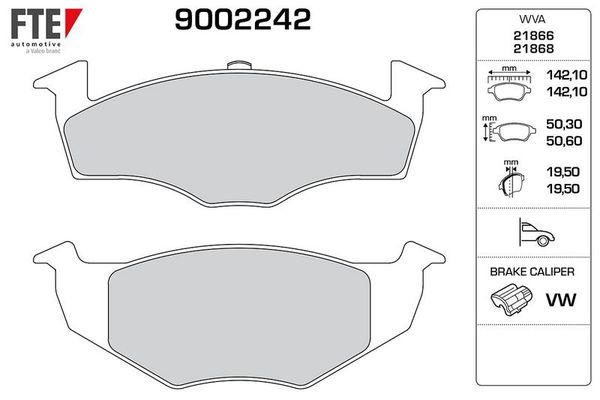 Fren Disk Balata Ön Volkswagen Golf III (1H1)(11.1991->1997)  FTE 9002242