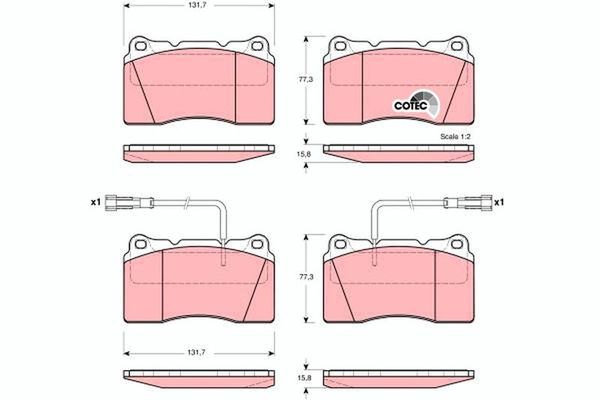 Fren Disk Balata Ön Alfa Romeo 159 (140)(2005->)  TRW GDB1363