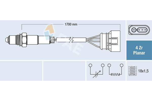 Oksijen (Lambda) Sensörü  Audi S8 (D2)(05.1999->)  FAE 77903