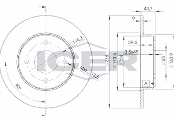 Fren Disk Ayna Arka Sağ ve Sol MGA 50331  4320699J04 43206-99J04