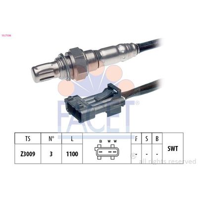 Oksijen (Lambda) Sensörü  Saab 900 5 Kapı (1994->)  FACET 10.7106