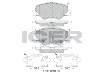 Fren Disk Balata Ön OTOZONE FDO5036-R  84124408 8412 4408 84 124 408 84720014 84 720 014