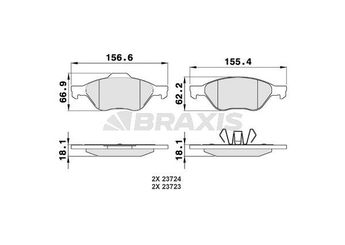 Fren Disk Balata Ön BRAXIS AA0010  1321517 B3YF3323Z 31341301 1809256 1223682 1360305 1508074 1519528 1566093 1712024 1753844 1797211 1820037 3M512K021AA 3M512K021AB 3M5J2K021A1A 8V412K021AA AV612K021BA AV612K021BB ME3M5J2K021AA MEAV6J2K021AA MEAV6J2K021BA B3YF-33-23Z B4YB3323Z BPYK3323Z BPYK3323ZA BPYK3323ZB9C BPYK-33-23ZB9C C2Y33323ZA 30683554 30742030 30793618
