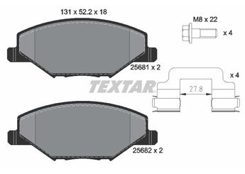 Fren Disk Balata Ön TEXTAR 2568101  6RU698151 6RU698151A 6RU698151B JZW698151AK