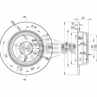 Fren Disk Ayna Arka Sağ ve Sol BMW 5 Serisi Touring (E34)(1991->)  KRAFTVOLL 07040913