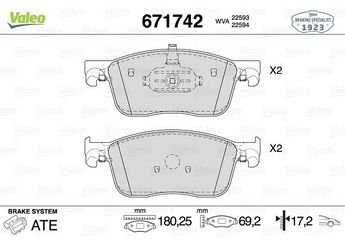 Fren Disk Balata Ön VALEO 671742  1613260780 1678168280 1680791780 SU001B3530 SU001-B3530 SU001A3132 SU001-A3132