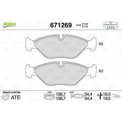 Fren Disk Balata Ön Saab 9000 CD (1994->)  VALEO 671269