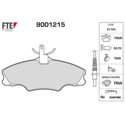 Fren Disk Balata Ön Peugeot 406 (S1/S2)(08.1995->)  FTE 9001215