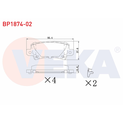 Fren Disk Balata Arka Toyota Corolla (E12)(2002->)  VEKA BP1874-02