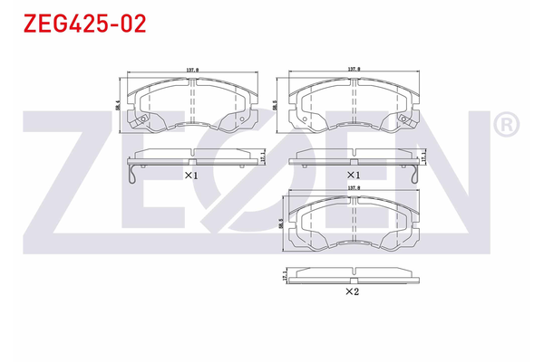 Fren Disk Balata Ön Opel Monterey (1992->)  ZEGEN ZEG425-02