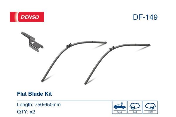 Silecek Süpürgesi Ön Muz Tip 750/650 mm - 30/26 inç DENSO DF-149