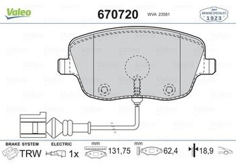 Fren Disk Balata Ön VALEO 670720  6Q0698151C