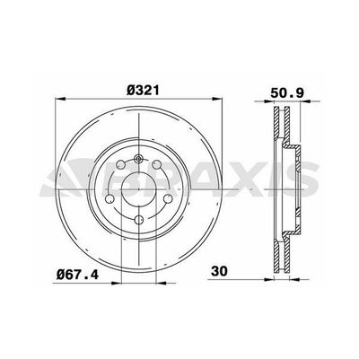 Fren Disk Ayna Ön Sağ ve Sol Opel Insignia A Country Tourer (2013->)  BRAXIS AD0320