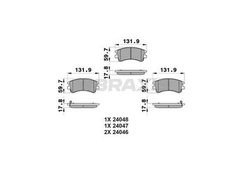 Fren Disk Balata Ön BRAXIS AB0145  GJYG3328Z9C GJYE3328ZA GJYG3325Z GJYE-33-28ZA GJYG-33-25Z GJYG-33-28Z9C
