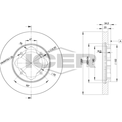 Fren Disk Ayna Ön Sağ ve Sol Honda Accord 4 Kapı (CC/CE)(10.1992->)  MAHER 03616