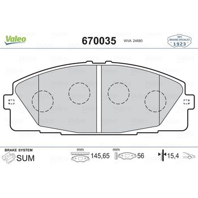 Fren Disk Balata Ön VALEO 670035
